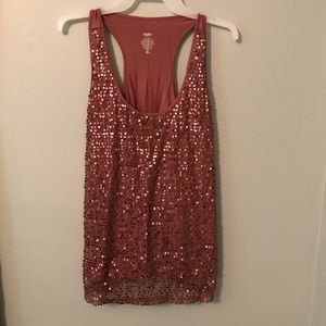 Super cute and flashy brown tank top.